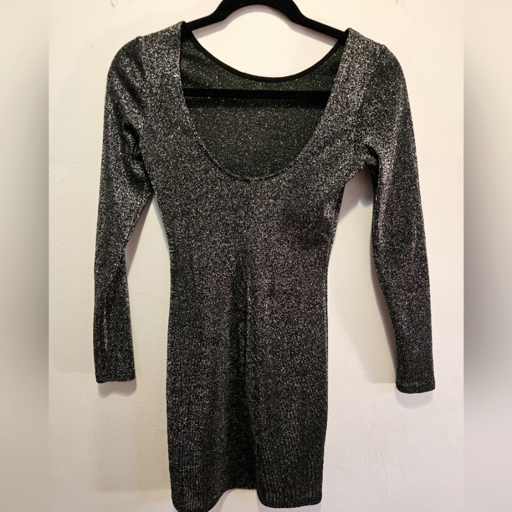 Metallic Shimmer Mini Bodycon Dress